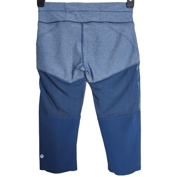 Lululemon Blue Training Tough Crop Leggings Performance Stretch Size 6 - Picture 2 of 5